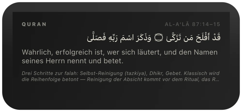 Quran ayah of the day widget